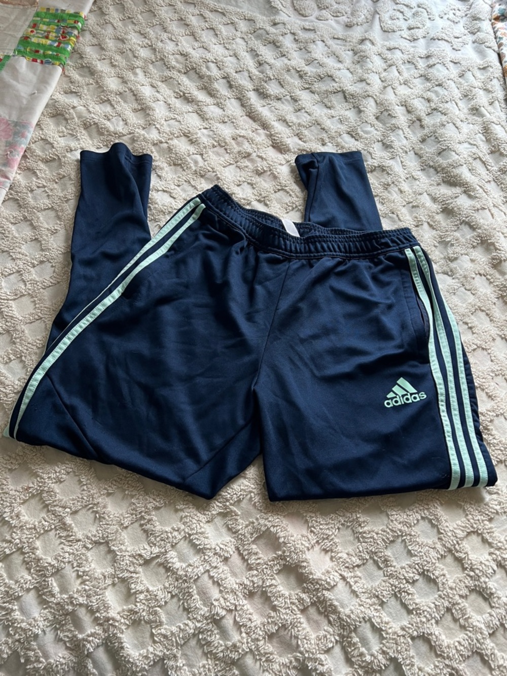 Adidas track pants Tiro League Training Pants Navy, Mint Stripe Ladies Medium